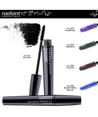 Radiant Professional Studio Volume Mascara 0.30 oz - Purple (03) | Silicone Brush, Natural Wax, Cruelty-Free, Lash Lengthening | Voluminous Lashes - Buy Online on GoSupps.com