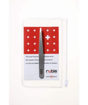 Rubis Switzerland Stainless Steel Silver/Metalic Slanted Tweezer (Swiss Made) - Buy Online on GoSupps.com