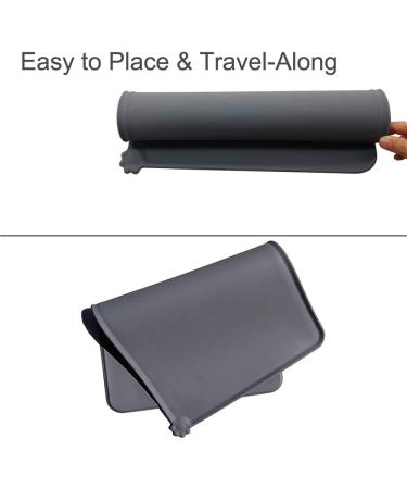 Lessmon Dog Cat Feeding Mat | Silicone Waterproof Pet Food Mat - Black | Durable & Easy to Clean - Buy Online on GoSupps.com