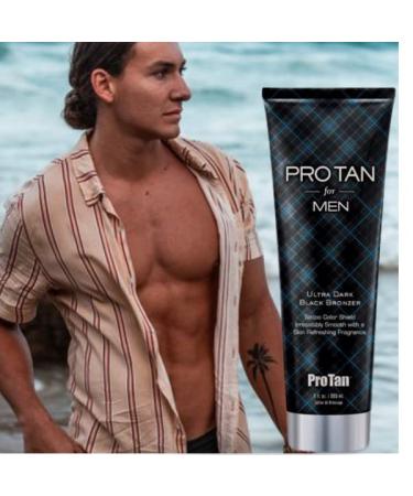 Pro Tan Men's Ultra Dark Black Bronzer - 9 oz Natural Deep Dark Bronzer with Tattoo Color Shield - Buy Online on GoSupps.com