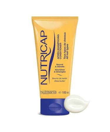 NUTRISANTE Nutricap Nourishing Conditioner All Hair Type - Softness Shine Flexibility Detangle - All Natural - Nourishing & Detangling Shea Butter Balm - Sulfate & Paraben Free - 100ml - 2 Months