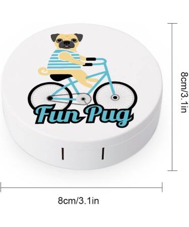 Cute Pug Round Case For Contact Lens Kit Storage Box with Mirror Printed - Buy Online on GoSupps.com