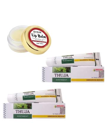 Pack Of 2 Thuja Skin Ointment (25gm) With Pack Of 1 YiCan Lips Balm