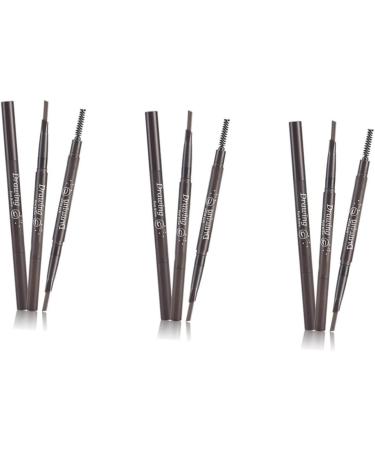 Angoily 3pcs 2 1 in Eyebrow Auto-for Brow Makeup Eye Pencil Tools Writing D Waterproof Brush Lasting Black- 1 count (Pack of 1) As Shownx3pcs - Buy Online on GoSupps.com