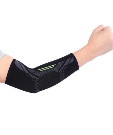 Yctze Unisex Elbow Brace Guard | Black Sports Elbow Support Protector for Gym Basketball Volleyball & Weight Lifting | Highly Resilient Arm Sleeve (L - Buy Online on GoSupps.com