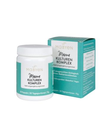 Mabyen Mama Cultures Complex 30 capsules |Prediotics intestinal renovation intestinal flora - pregnancy & lactation - dietary supplement - healthy digestion - 5 bacterial strains - Buy Online on GoSupps.com