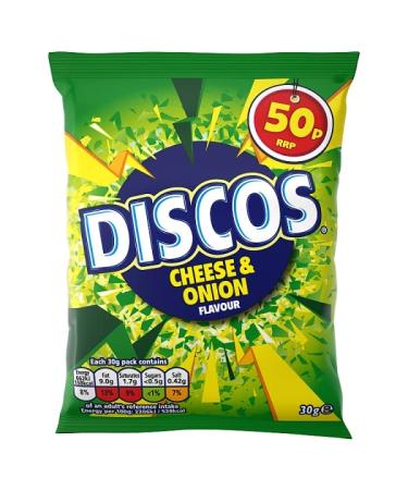 Discos Cheese & Onion Flavour 30g - Box of 30
