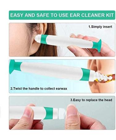 Q Grips Ear Wax Removal Tool - Safe & Soft Earwax Cleaner Kit for Adults and Kids - 16 Replacement Heads - Green - Buy Online on GoSupps.com