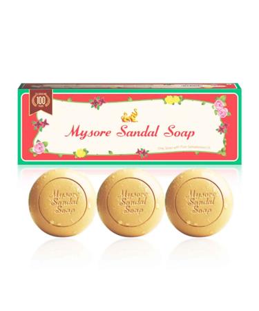 Mysore Sandal Soap 150g - Pack of 3 | Natural Sandalwood Soap - Buy Online on GoSupps.com