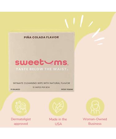 SWEETUMS Feminine Wipes for Women - pH Balanced Intimate Wipes, Pack of 10 (Pina Colada Flavor) - Buy Online on GoSupps.com