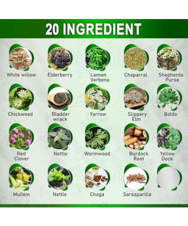 Herbal Alkablend Tea - 20 Natural Ingredients for Holistic Wellness Immune Support Digestion Energy Boost & Detox | International Shipping - Buy Online on GoSupps.com