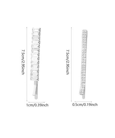 5 Pcs Crystal Rhinestone Hair Pins - Sparkly Hair Clips for Women in Silver - Buy Online on GoSupps.com