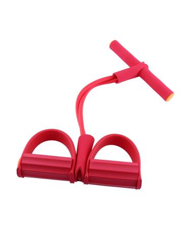 GOTOTOP Tube Pedal Puller High Strength Elastic Arm Abdomen Expander Sit-ups Strength Trainer for Home Gym Workouts Fitness for Abdomen Waist Arm Yoga Stretching Slimming Training(Red)