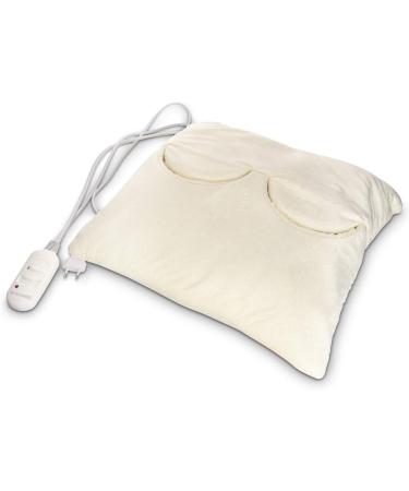 Navaris 2in1 Electric Heating Cushion & Foot Warmer - Washable 38x38cm 2 Heat Levels 45W - Cream Heat Pillow for Back Neck Shoulder & Feet - Buy Online on GoSupps.com