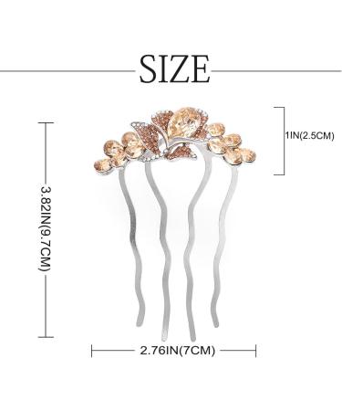 Bohend Rhinestone Hair Comb Crystal Hairpieces Wedding Bun Comb Hair Styling Accessories for Women and Girls (2) - Buy Online on GoSupps.com