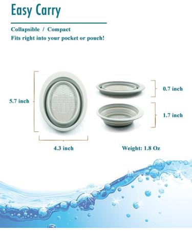 Freetune Foldable Shaving Bowl - Silicone Rubber Pocket Size & Durable Multipurpose Bowl - Easy to Carry Silver - Buy Online on GoSupps.com
