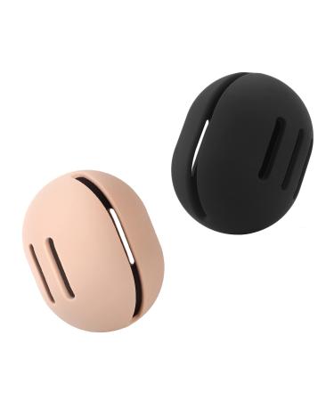 FERYES 2 PCS Makeup Sponge Holder - Silicone Beauty Blender Case Makeup Sponge Holder for Travel 2 Pcs Khaki+Black