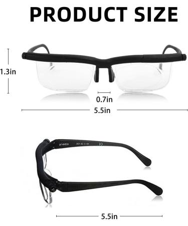 2024 Flex Focal Adjustable Glasses - Dial Vision Black | Shop Internationally for Perfect Fit - Buy Online on GoSupps.com