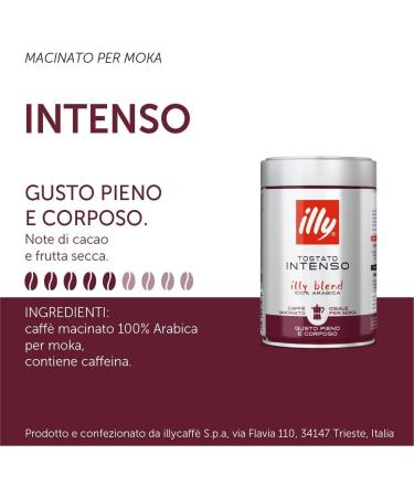  Italian Gourmet E.R. Pack of 2 packs of Illy Intenso and strong roast ground coffee 100% Arabica ground 2 x 250g + Italian Gourmet Polpa 400g - Buy Online on GoSupps.com