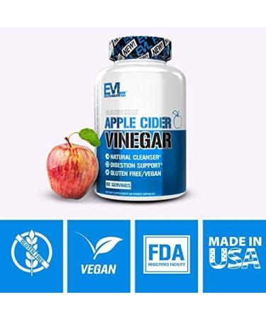 EVLution Nutrition Apple Cider Vinegar - 60 Veggie Capsules for Weight Loss & Digestion - Buy Online on GoSupps.com