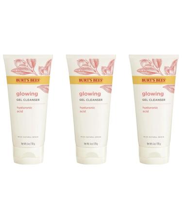 Burt's Bees Glowing Facial Gel Cleanser 6oz with Hyaluronic Acid - 3 Pack