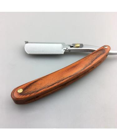 Frcolor Metal Razor for Men - Straight Edge Beard Shaver with Bamboo Handle - Premium Hairdresser Tool - Buy Online on GoSupps.com