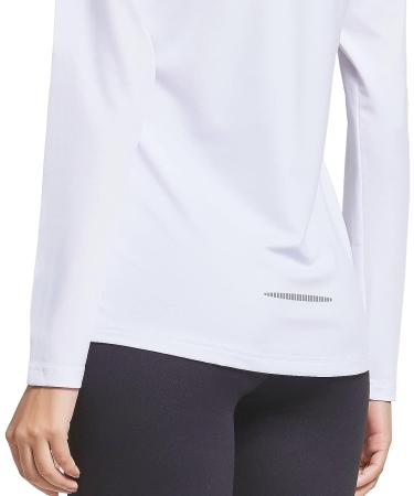 Baleaf Women's Long Sleeve Running Shirt - Quick Dry Athletic Workout Top | White, Medium - Buy Online on GoSupps.com
