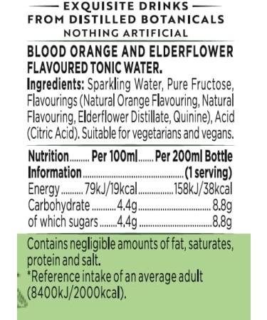 The London Essence Co. Eau tonique orange sanguine et fleur de sureau 24 bouteilles de 200 ml - Buy Online on GoSupps.com