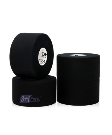 OK TAPE Athletic Sports Tape(4-Rolls) - Very Strong Tape for Athlete & Sport Trainers & First Aid Injury Wrap  Perfect for Fingers Ankles Wrist on Bat  Hockey Stick - Black 1.5 x 15yards - 4 Rolls Black