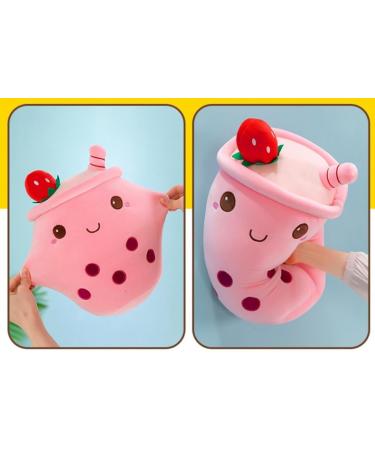 SPIRITUDE 2Pcs Boba Plush Strawberry & Pineapple Stuffed Bubble Tea Plushies - 9.4 Inch Huggable Cushion Gift for Girlfriend - Adult Milk Tea Cup Shaped Plush - Buy Online on GoSupps.com