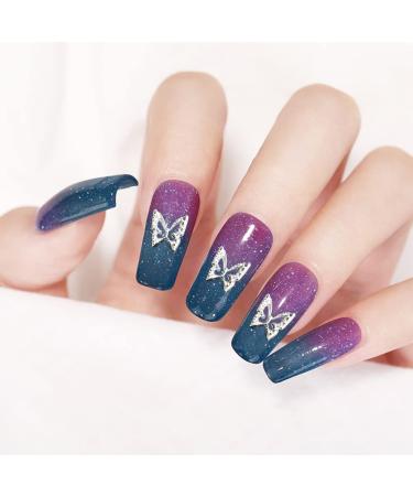 LIFOOST 100pcs Butterfly Nail Charms Silver Nail Art Studs | 3D Nail Jewelry for Acrylic Nails Designs - Buy Online on GoSupps.com