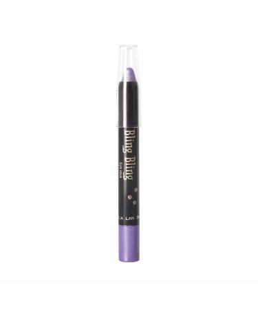 HIFFEY Waterproof Pearlescent Eyeshadow Stick Glitter Matte Eyeshadow Pencil Cosmetic Makeup Blue White Gold Eyeliner Pen (Color : Purple 02)