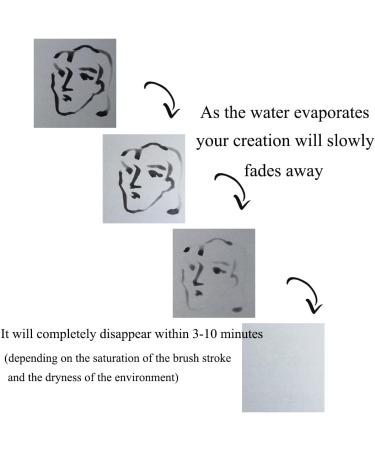 AOVOA Mini Water Drawing Board - Inkless Zen Meditation for Drawing, Painting & Writing - Portable Travel Size with 2 Water Brushes - Buy Online on GoSupps.com