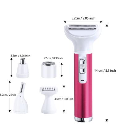 5-in-1 Rechargeable Electric Razor for Women - Body, Nose, Face, Eyebrow, Leg, Armpit, Bikini Area & Underarms - Painless Hair Removal Trimmer - Portable Women's Shavers Set - Buy Online on GoSupps.com
