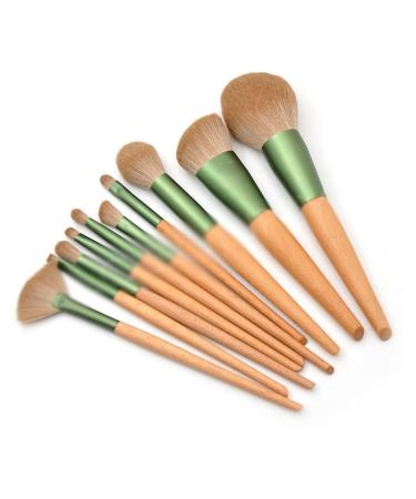 10 Wooden Handle Makeup Brush Set - Premium Powder Eye Shadow & Eyebrow Brushes for Flawless Makeup - International Shipping Available - Buy Online on GoSupps.com