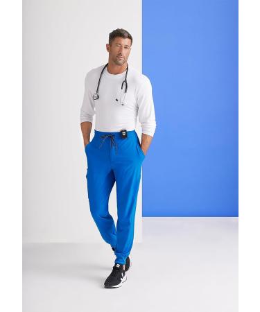 BARCO One Vortex Men's Scrub Jogger - Elastic Waist Eco-Friendly 4-Way Stretch Pant - Steel - Size Medium - Buy Online on GoSupps.com