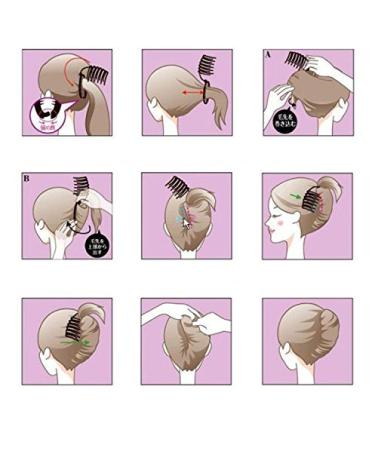 3PCS Black Hair Clip Volume Inserts Styling Set for Women & Girls - DIY Bun Maker Comb French Twist Styling Tool - Buy Online on GoSupps.com