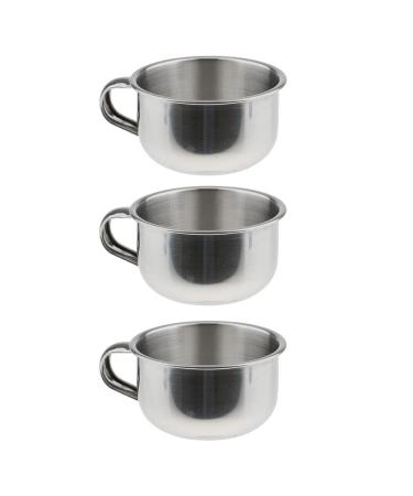Harilla High-quality stainless steel shaving mug for beard care - set of 3