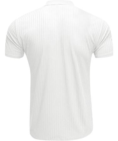 Men's Monochrome V-Neck T-Shirt - Comfortable Regular Fit Casual Oversize Gym & Summer Shirt - XL White - Buy Online on GoSupps.com