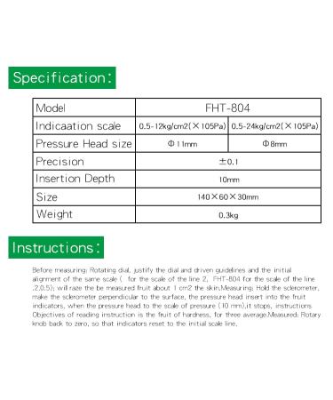 Portable Pointer Fruit Hardness Tester Fruit Penetrometer for Apples Pears Grapes Oranges Bananas Berries Cherries - Buy Online on GoSupps.com