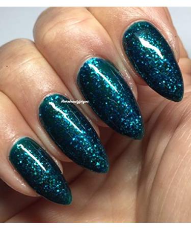 Bluesky GEL NAIL POLISH PEACOCK BLUE GLITTER/GREEN GLITTER KA3851 Nail UV LED