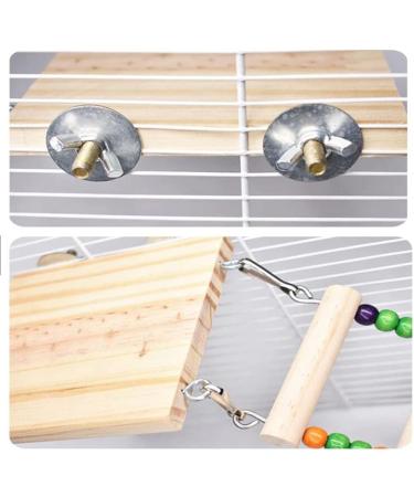 Wooden Bird Ladder Stand with 8 Swings - Perfect for Pet Training and Play | Bird Cage Accessories for Cockatiel Parakeet - Buy Online on GoSupps.com