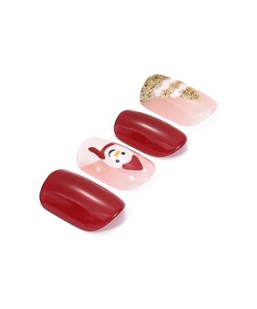 Brishow Christmas Artificial Nails - 24 Press-On Red Snow Moose Design for Women & Girls - Buy Online on GoSupps.com