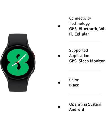 Samsung Galaxy Watch 4 40mm R865 Smartwatch GPS Bluetooth WiFi + LTE with ECG Monitor Tracker for Health Fitness Running Sleep Cycles Fall Detection - (Renewed) Black - Buy Online on GoSupps.com