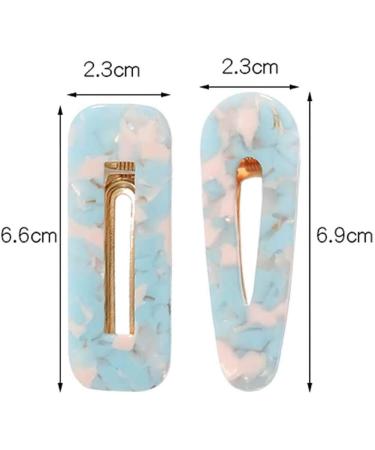 Dusenly 12 Colorful Acrylic Resin Hair Clips - Geometric Crocodile Hair Accessories for Women & Girls - International Shipping Available - Buy Online on GoSupps.com