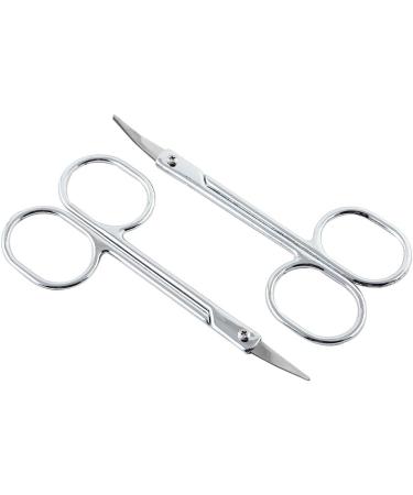 uxcell Eyebrow Scissors Set - 2 Pcs Multi-Purpose Grooming Shears for Women & Men | Curved Edge Scissors for Facial Hair Nose Nails Mustache & Eyelashes - Buy Online on GoSupps.com