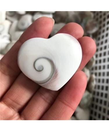 White Shell Heart Natural Stones Minerals Crystals GemsReiki for Home Decoration NaturalReiki Decoration Full of Texture 30-40mm 1pcs