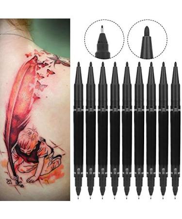Tattoo Marker Set - 10 Double-Headed Pens for Fake and Temporary Tattoos | Removable Markers for Men and Women - Buy Online on GoSupps.com