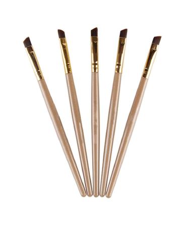 Make-up brush with beveled tip plastic handle 5 pieces