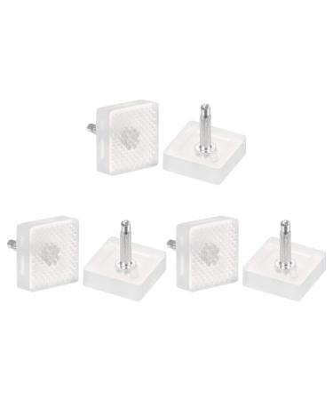 HARFINGTON 3 Pairs TPU Kitten Heel Tips Shoes Replacement Tap Caps for Women High Heels 3mm Pin 16mm Square Heel Repair Caps Transparent